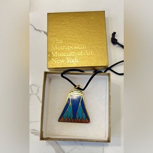 •EGYPTIAN ENAMELED LOTUS PENDANT, BRAND NEW, Metropolitan Museum